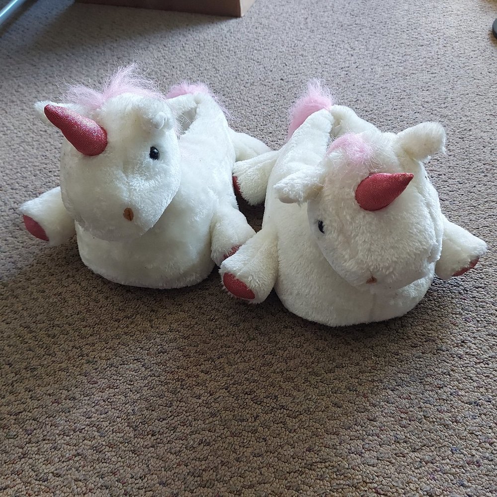 Plush Unicorn Slippers